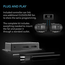 Load image into Gallery viewer, AC Infinity CLOUDLINE T8, Quiet 8” Inline Duct Fan with Temperature Humidity Controller - Ventilation Exhaust Fan for Heating Cooling Booster, Grow Tents, Hydroponics