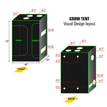Load image into Gallery viewer, TopoGrow 48"x36"x72" 600D Indoor Grow Tent
