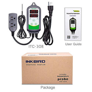 Inkbird Digital Temperature Controller w/ Dual Stage Outlet