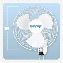 Load image into Gallery viewer, Hurricane Wall Mount Fan 16 Inch, Classic Series, 90 Degree Oscillation 3 Speed Settings, Adjustable Tilt-ETL Listed, 16-Inch, White
