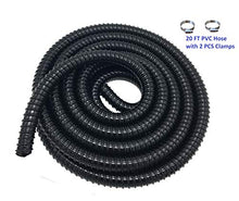 Load image into Gallery viewer, Corrugated Pond Tubing 3/4 Inches ID Aquarium Hose Waterfall Pond Hose PVC Tubing 20 Feet, Black