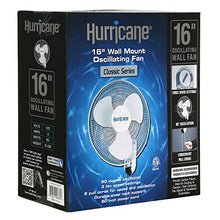 Load image into Gallery viewer, Hurricane Wall Mount Fan 16 Inch, Classic Series, 90 Degree Oscillation 3 Speed Settings, Adjustable Tilt-ETL Listed, 16-Inch, White